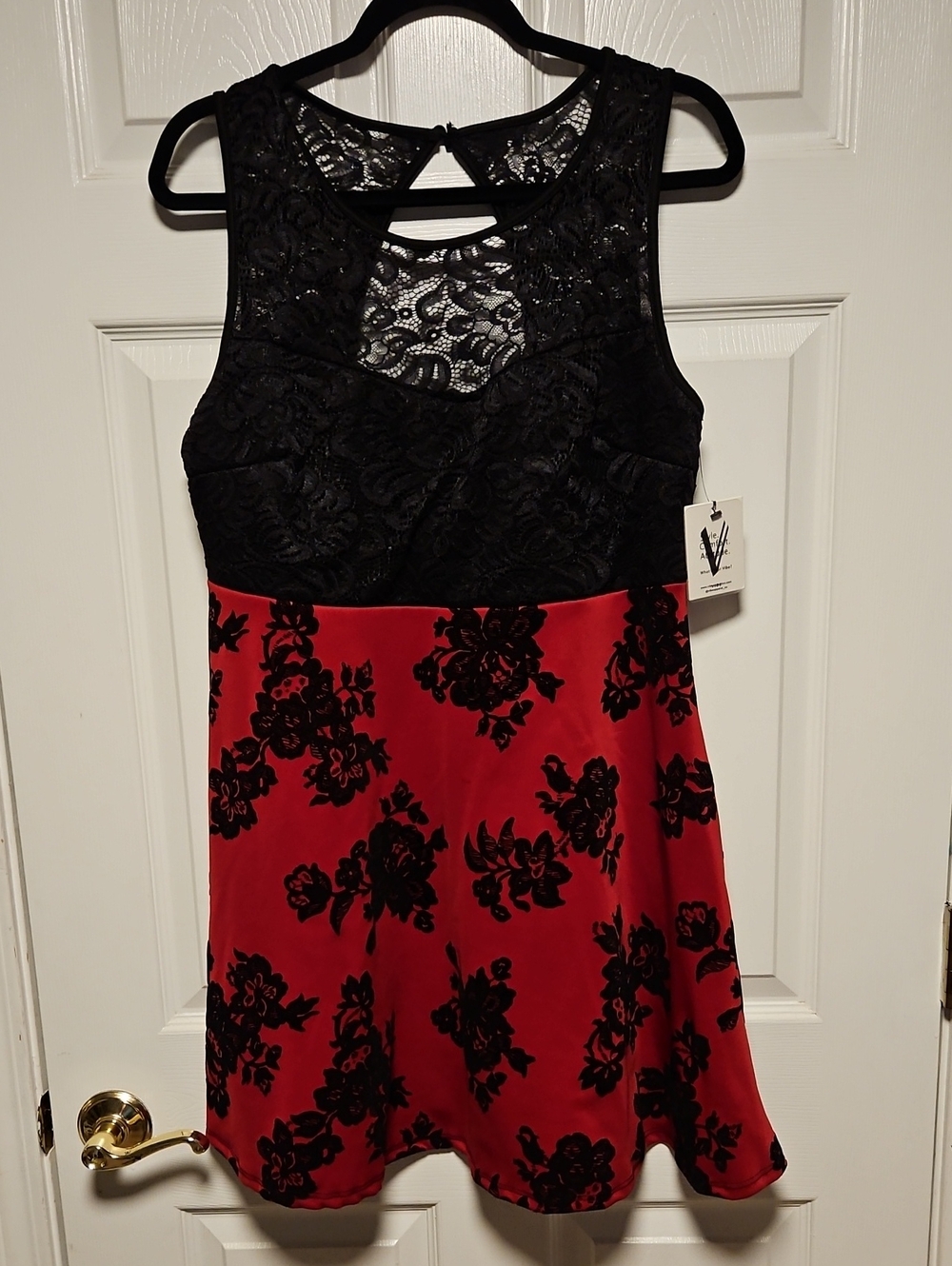 Vibe Lace Fit-and-Flare Floral Dress